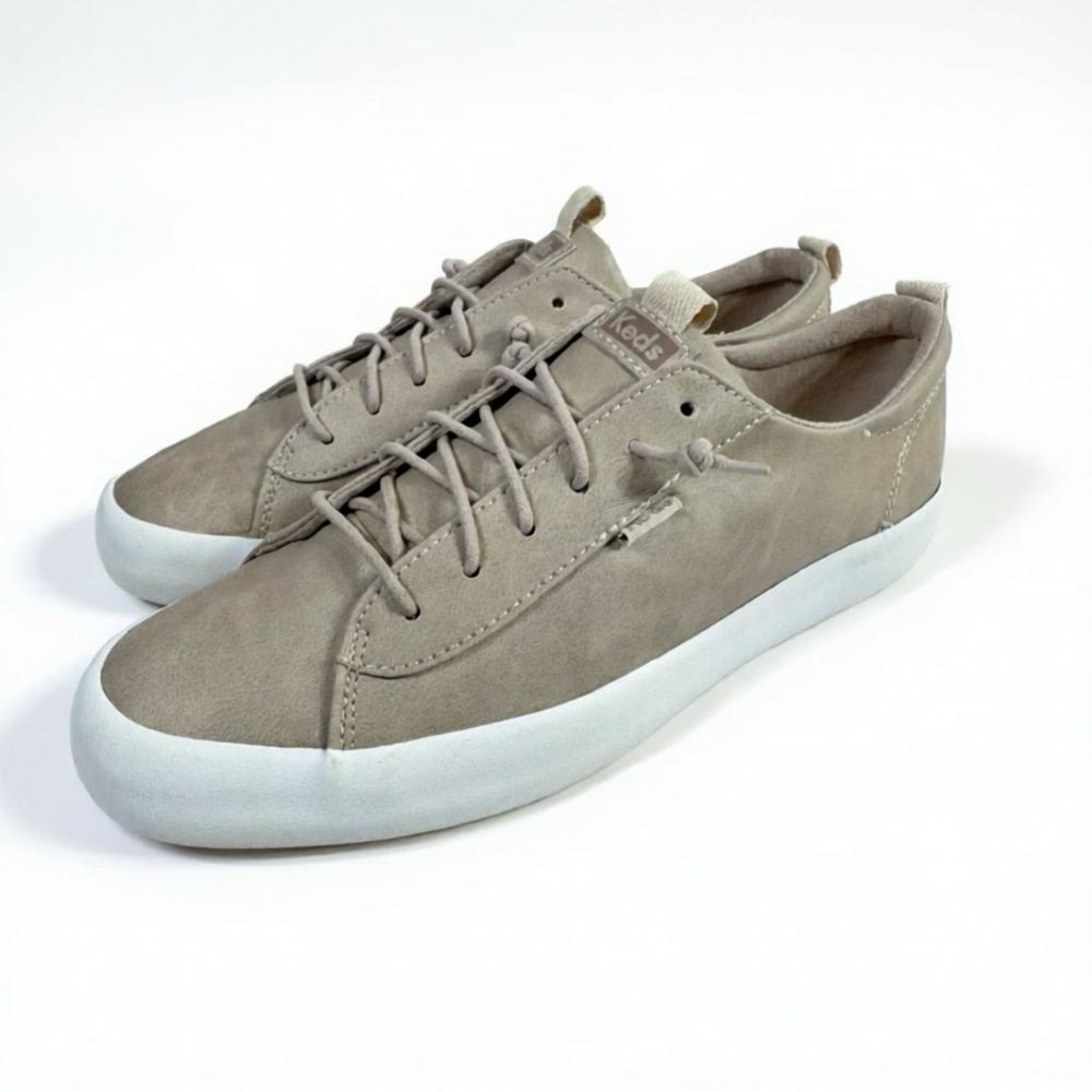 Keds Kickback Tan Leather Slip-On Sneakers - WF66838